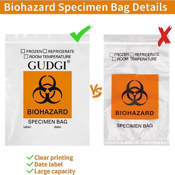 New Halloween Biohazard Specimen Bags 6" X 9" (50 Pack) - Picture 3 of 8